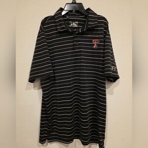 Texas Tech Men's L Black Striped Polo